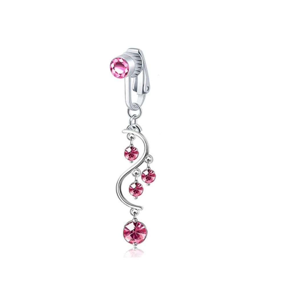 Butterfly Design Fake Belly Ring Zircon Belly Button Rings Navel Rings Fashion Accessory