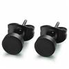 2PC Stainless Steel Men Unisex Fake Black Ear Stretcher Plugs Cheater Earrings
