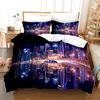 New York City Night View Bedding Set Queen King Size Comforter Cover / Duvet Cover Pillowcase Set Soft Home Textile Bedclothes