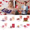 Multicolor 3D Greeting Card Valentine's Day Blessing Cards Paper Carving Postcard  Festival