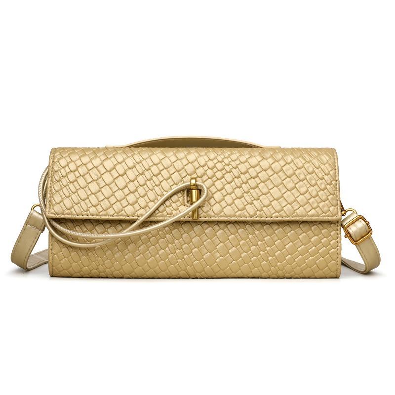 Single-shoulder Baguette Bag, A Niche and High-end Horizontal Hand-held Evening Bag, A Versatile and Elegant Crossbody Bag