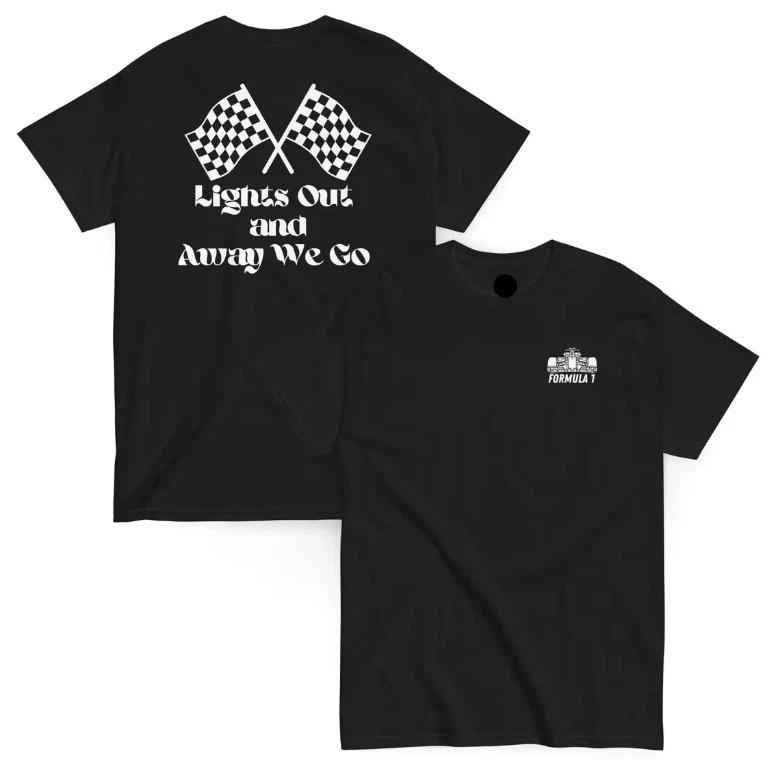 

Formula 1 Tee: Lights Out and Away We Go Double-Sided Print L
