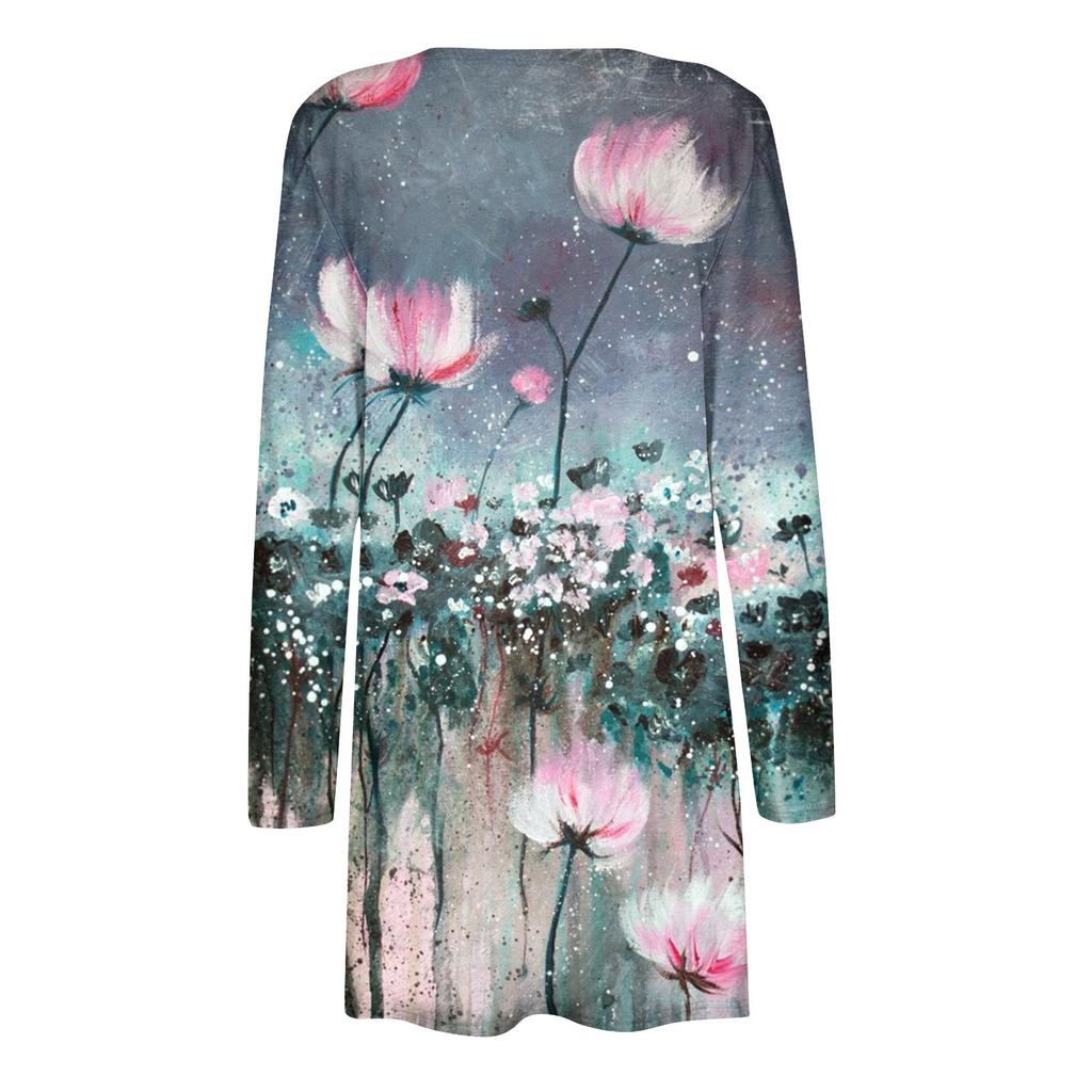 Dámská lehká a tenká bunda s dlouhým rukávem s retro potiskem