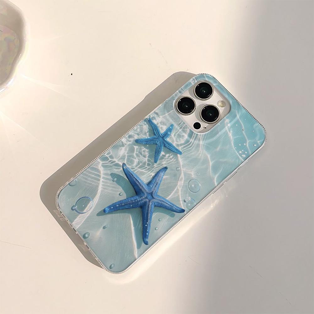 Ocean Starfish Phone Case For iPhone 16 15 14 Pro Max Plus 11 12 13 16e X XR XS Max 7 8 Plus SE2020 2022 Shockproof Cover