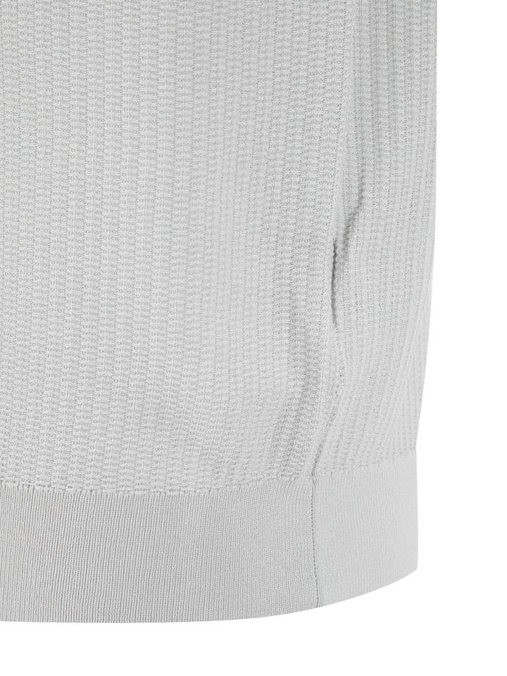 ZIOZIA Men'S Washable Miracle Vertical Knit Short Sleeve Sweater_Light Gray