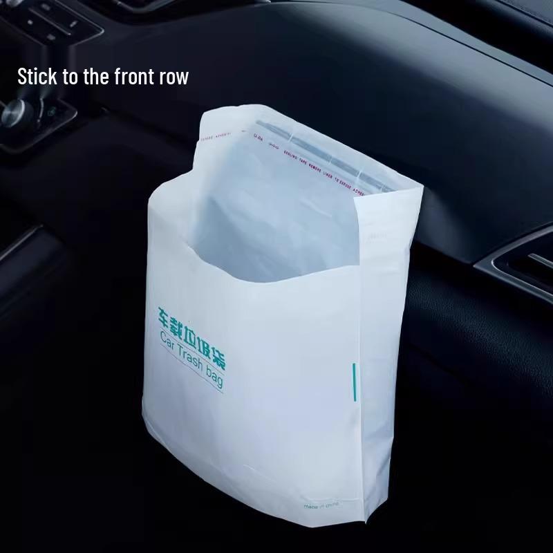 Self-Standing Disposable Car Trash Bag with Adhesive for Interior Use