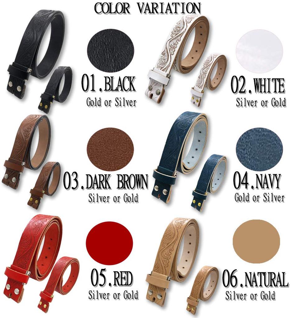WING LEATHER Tochigi Leather Belt for Men - Genuine Leather, Replacement Strap Only, Casual, Made In Japan, Cowhide, Stylish, Embossed, 35mm (3.5cm),