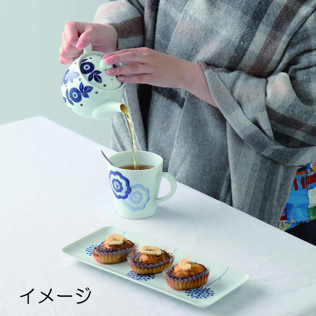 Hamato Hasami Ware Tenryu Kiln Indigo Dish Lightweight Mug with Indigo Circle Pattern 350ml (384004)