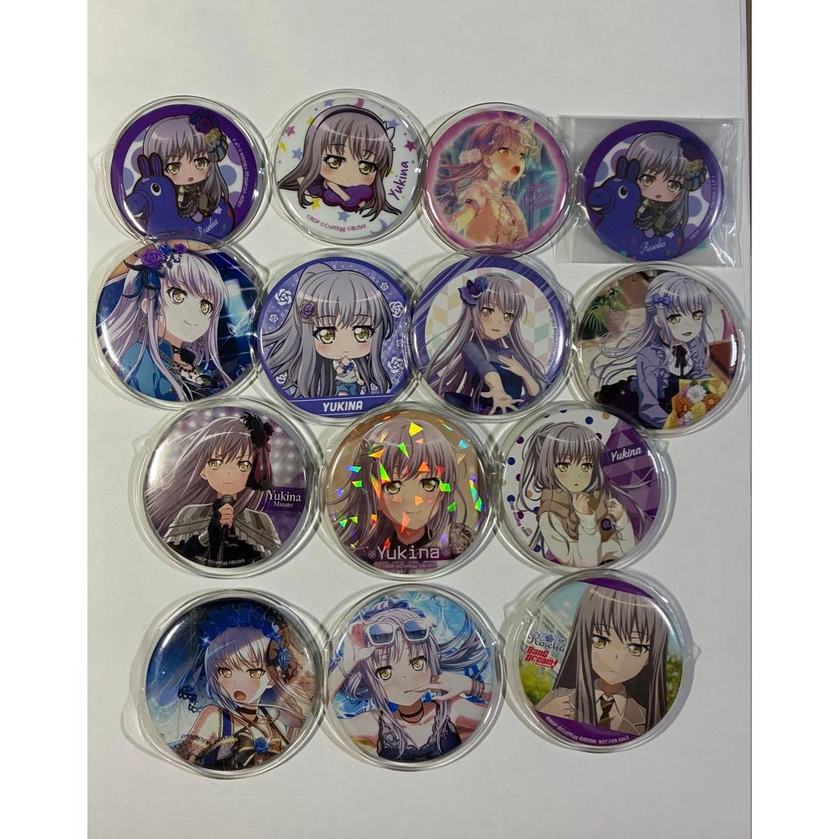Used BanG Dream Roselia Yukina Minato Can Badge Set of 14 Bulk Sale