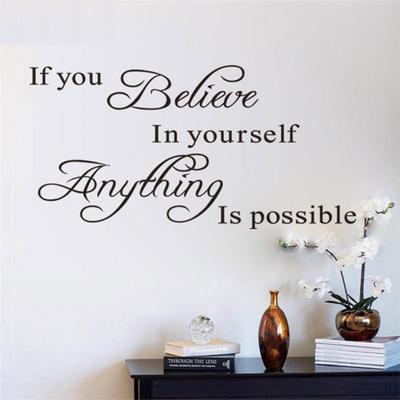 DIY Wall Decal Stickers English Art Quote Proverbs for Bedroom Home Room Decoration