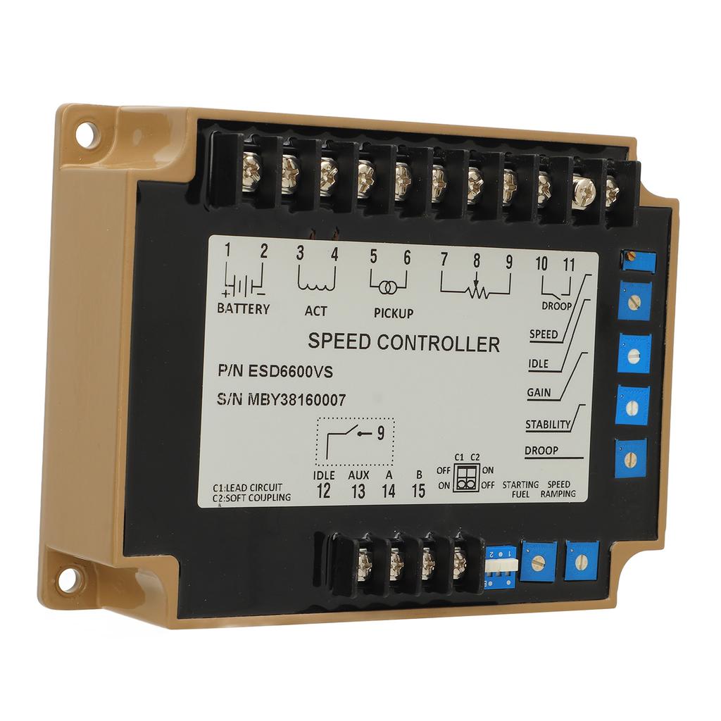 Electronic Speed Governor ESD6600VS Reverse Voltage Protection Generator Engine Speed Controller 12‑24 VDC