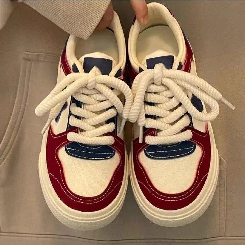 Canvas Shoes Women's Spring and Autumn New Versatile Thick Sole Woman Shoes Casual Sports Shoes Sneakers Women