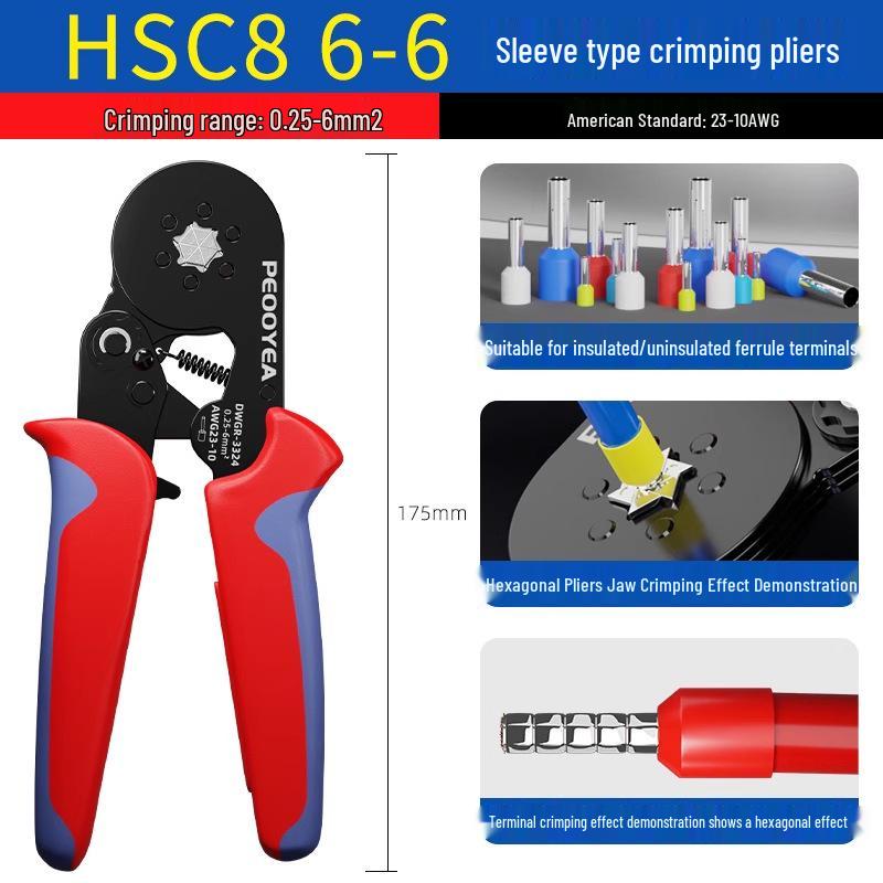 VE-Klemmen-Crimpzangen-Set - HSC8 Hochkohlenstoffstahl Langlebige Elektrikerzangen