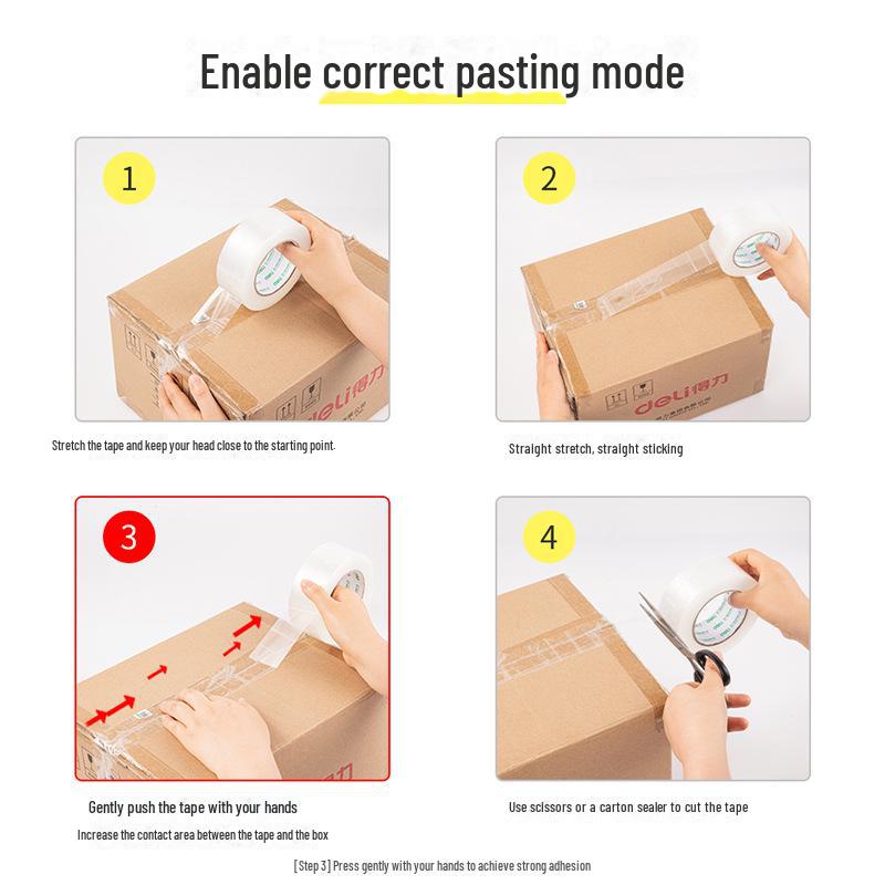 High-Viscosity Thickened Transparent Packing Tape - Durable Large Roll for Sealing and E-Commerce