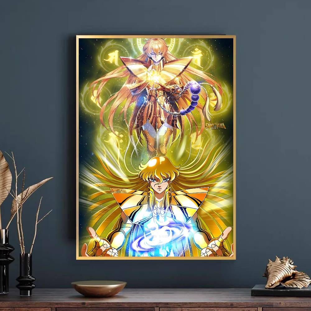 Plakat Saint Seiya Samoprzylepna Sztuka Wodoodporny Papierowy Naklejka Kawiarnia Bar Pokój w Domu Studenckim Dekoracja Ściany
