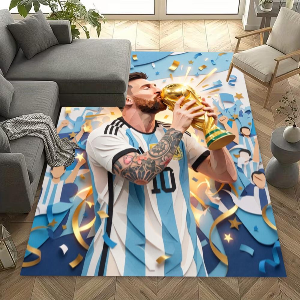 Messi World Cup Floor Mat Suitable For Dining Room Entryway Game Room Bedrooms Antislip Carpet Anime Office Decor