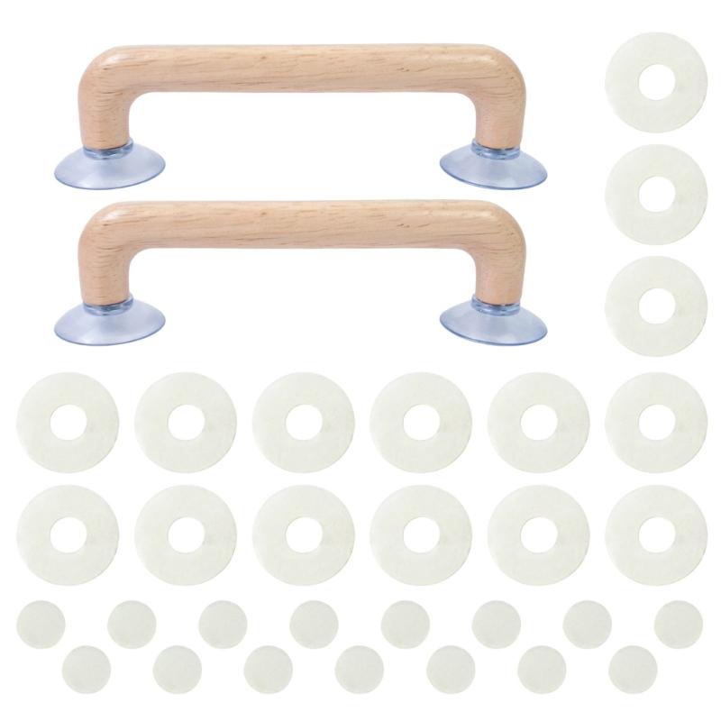 Sewing Ruler Wood Handle with Suction Cups Ergonomic Grip Quilting Ruler Holder Handle For Quilting Measurement 1