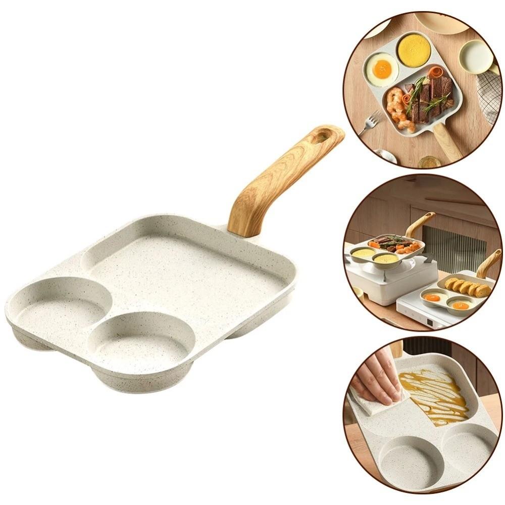 3 In1 Breakfast Frying Pan Multi-Section Omelette Pan Egg Frying Pan  Breakfast Preparation