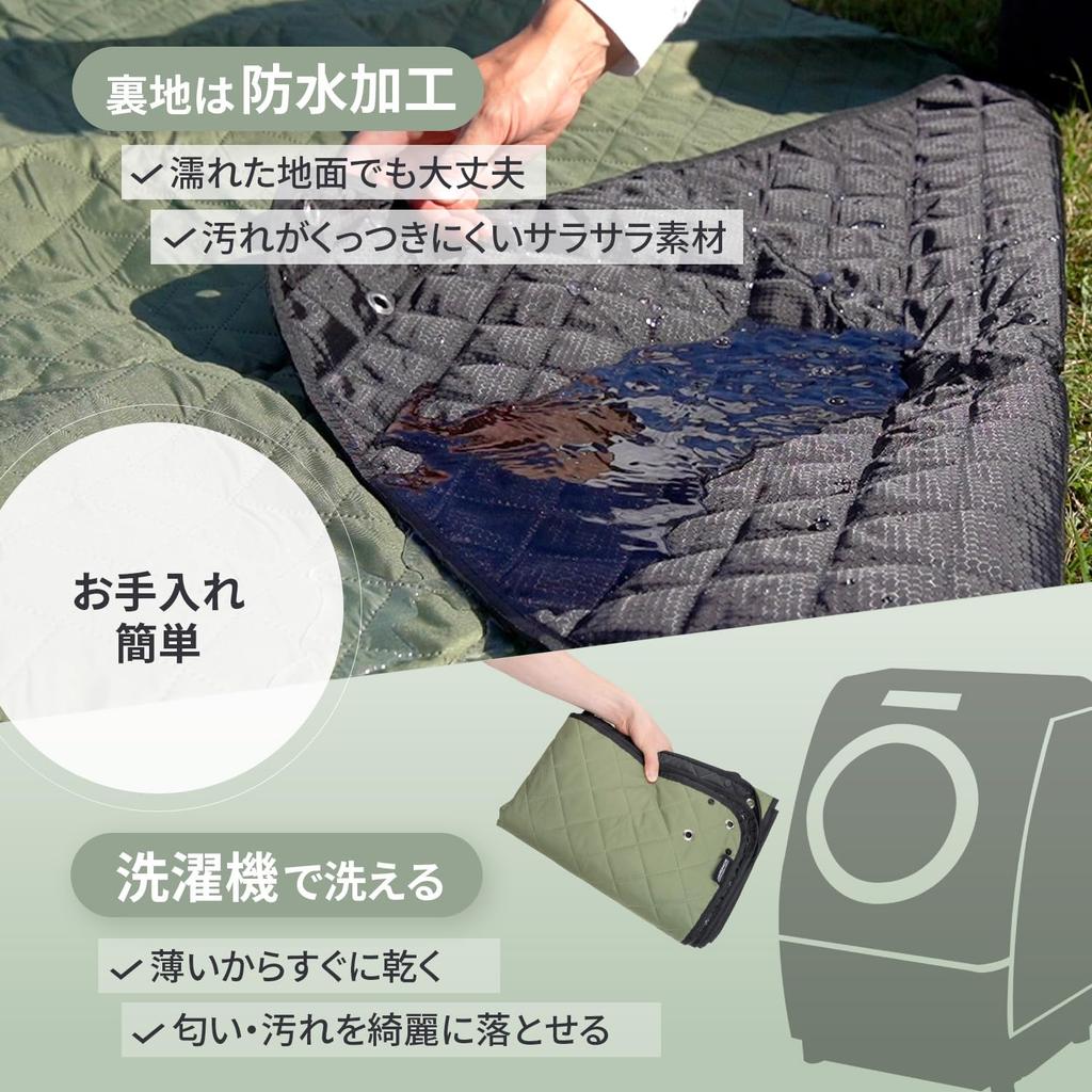 JIMENCE Thick Waterproof Picnic Sheet with Storage Bag for 1-3 People, 200 X 150 Cm, Camping Mat (Green)