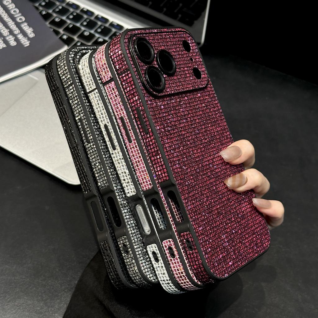 Shockproof Aurora Glitter Shiny Diamond Case For For Iphone 17 16 1 14 13 Pro MAX 17pro Rhinestone Camera Protect Hard Cover