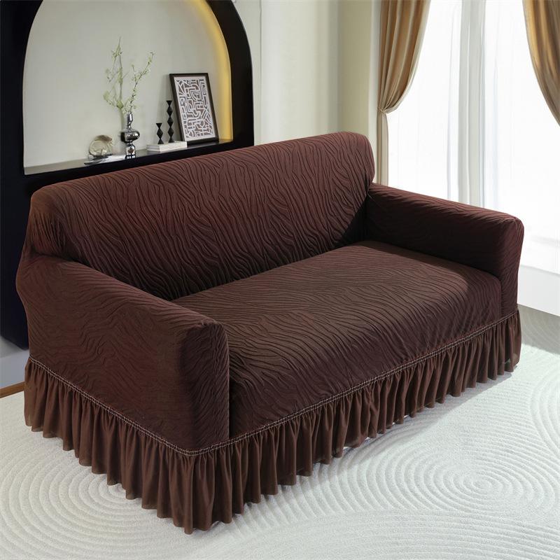Thickened Jacquard Pleated Skirt Sofa Cover All Inclusive Universal Cover Four Season Universal Skirt Sofa Cover Cover Cloth