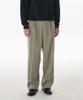 Brushed Two-Tuck Wide Hidden Elastic Waist Slacks [Khaki Beige]