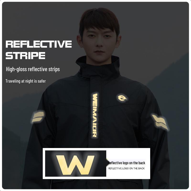 Fato de Chuva Masculino para Motocicleta: Conjunto de Jaqueta e Calça Divididos para Entregadores de Comida, Proteção Contra Tempestades