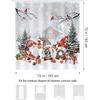 Bonhause Christmas Gnomes Shower Curtain, Xmas Tree Cardinals On Branches Grey Winter Holiday Bathroom Curtain 72 X 72 Inch Polyester Fabric