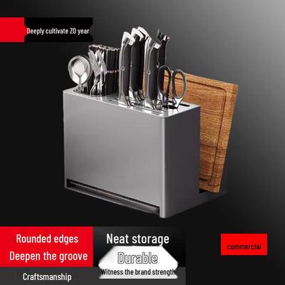 Wall-Mounted Multi-functional Kitchen Knife & Utensil Rack