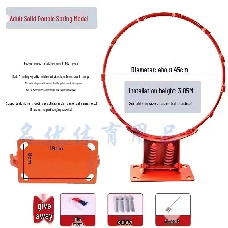 Coș de baschet de exterior montat pe perete W2V pentru adulți și copii - Utilizare în interior/exterior cu coș suplimentar