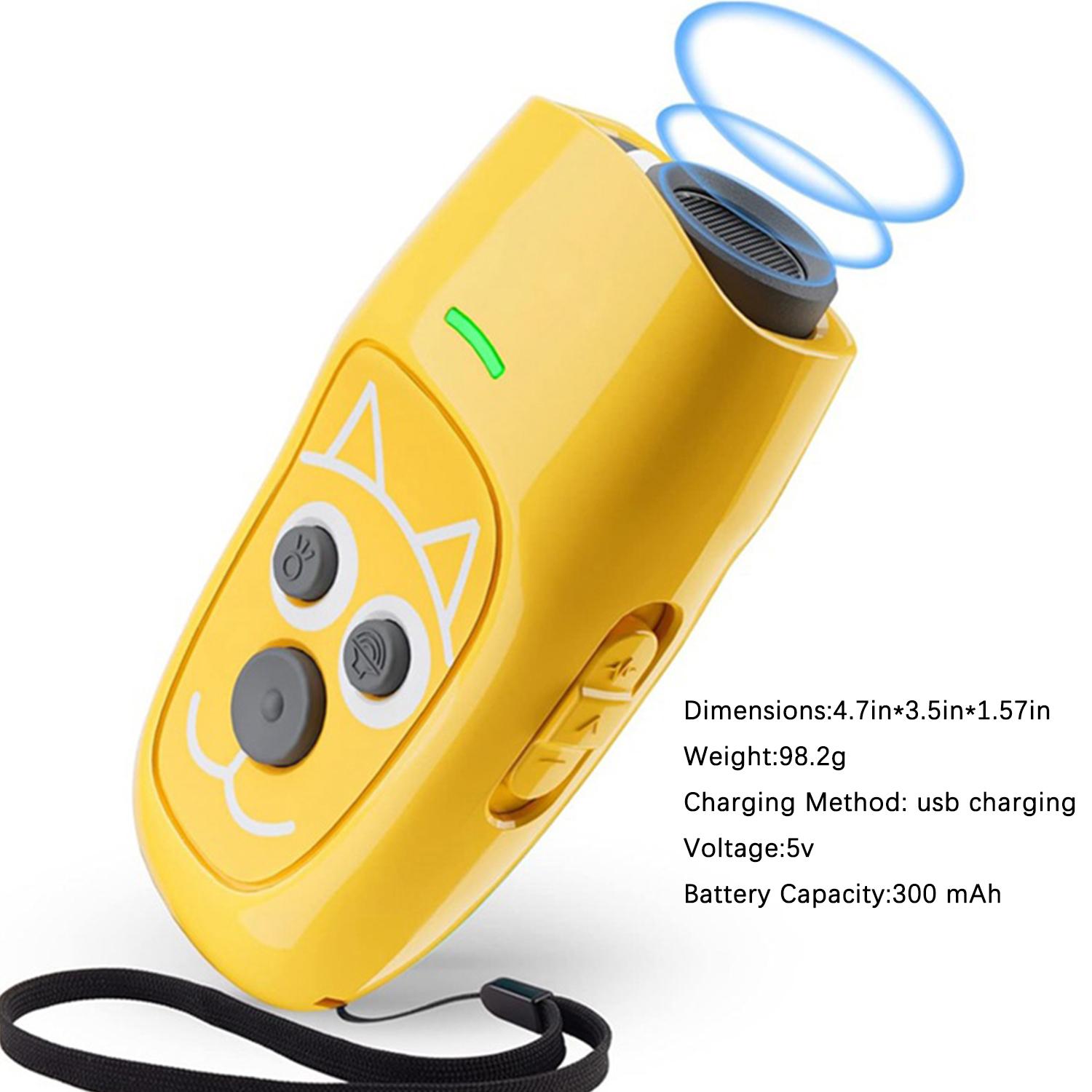 

Ультразвуковой отпугиватель собак, портативное устройство для отпугивания собак, устройство против лая собак, портативное устройство для контроля лая собак со светодиодной подсветкой жёлтый