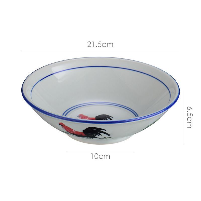 Keramik-Retro-Hahnschüssel - Nostalgisches Kampfhahn-Design