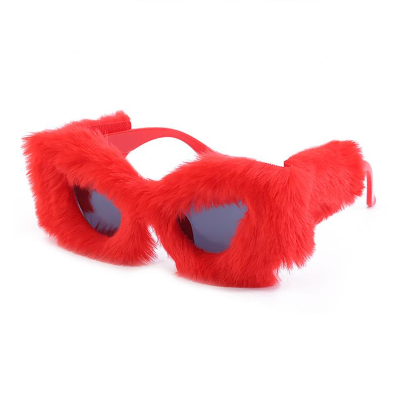 60300 Superhot Eyewear 2022 New Fashion Trendy Soft Fur Velvet Party Sunglasses Women Cat Eye Cute Ladies Sun Glasses