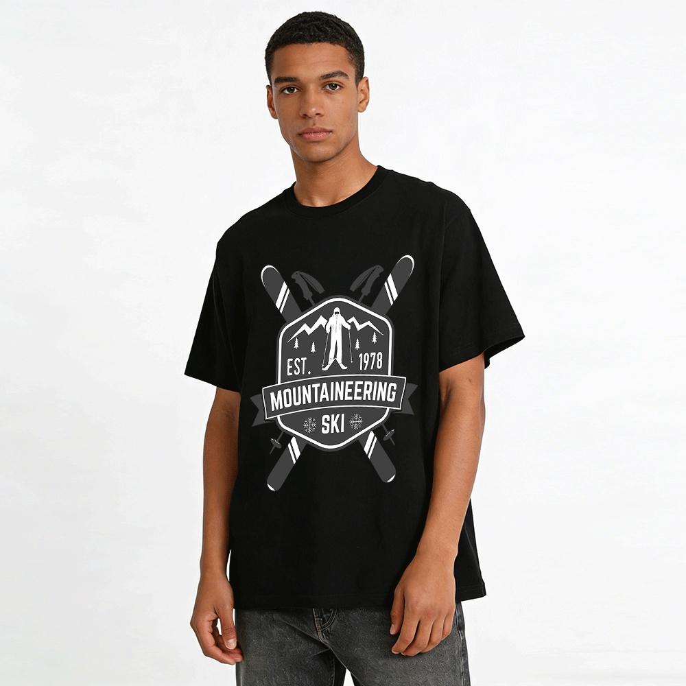 Vintage 1978 Mountaineering Ski Graphic Outdoor Casual Long Sleeve Tee Pure Cotton T-shirt