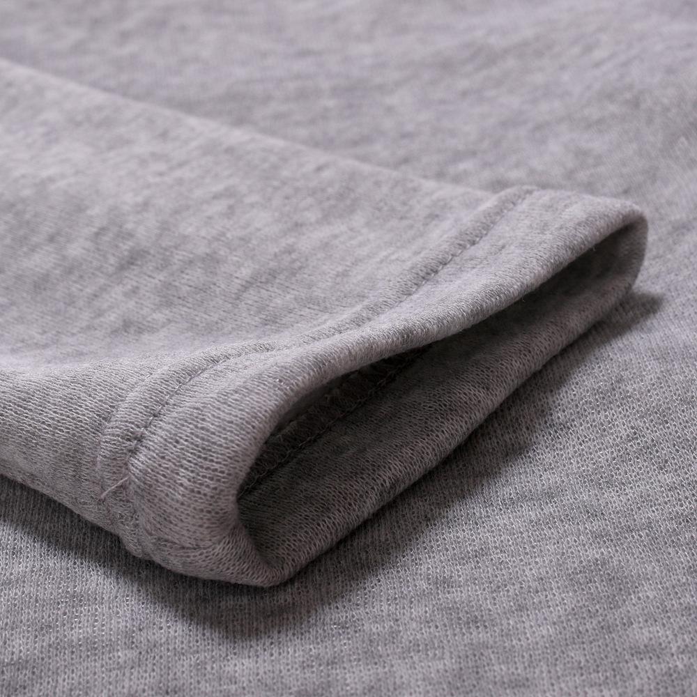 Men's High Neck Fleece Sweatshirt - Solid Color Autumn/Winter Pullover Base Layer T-shirt