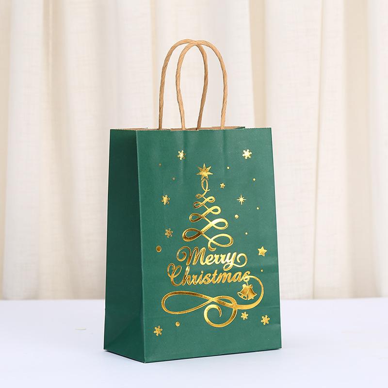 StoBag, Reusable Gold Foil Christmas Paper Gift Tote Bags, Luxury Holiday party supplies, packing candy goodies, 12/30pcs