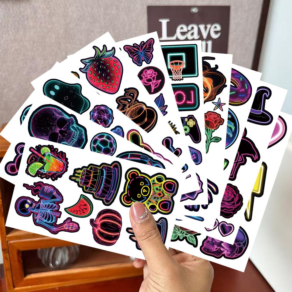 New Neon Luminous Tattoo Stickers Waterproof Party Party Gift Funny Face Stickers