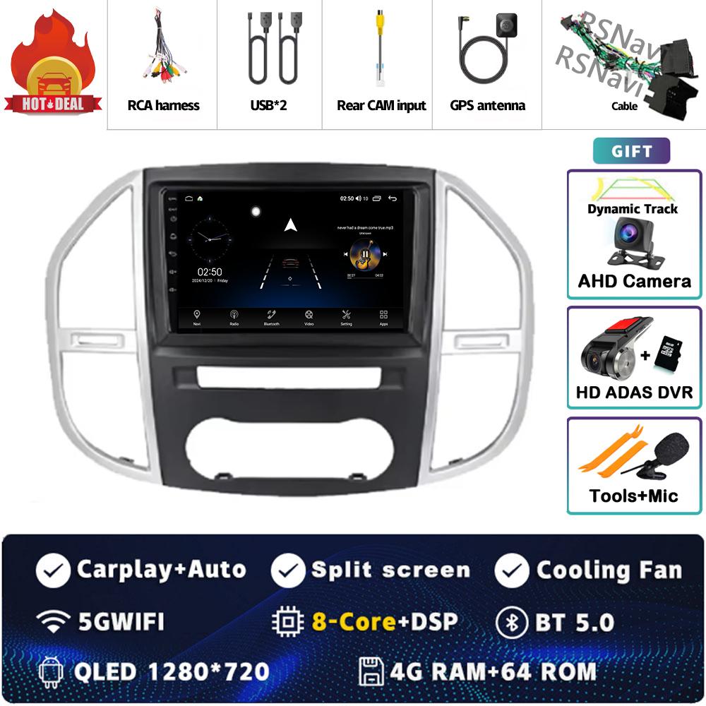 Android 14 Carplay For Mercedes Benz Vito 3 W447 2014 - 2020 GPS Navigation Multimedia Video Car Radio Stereo DSP Head Unit 2din