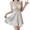 Satin Sleep Dress For Women With Lace Detailing And Vneck For Home And Lounge Relaxation