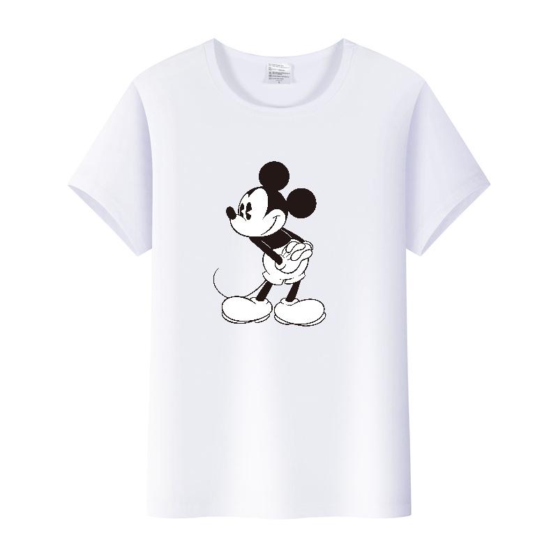 Vintage Unisex Cartoon Tshirt Mickey Mouse Tops Graphic Clothes Summer Blouses Short Sleeve T-shirt White Tees