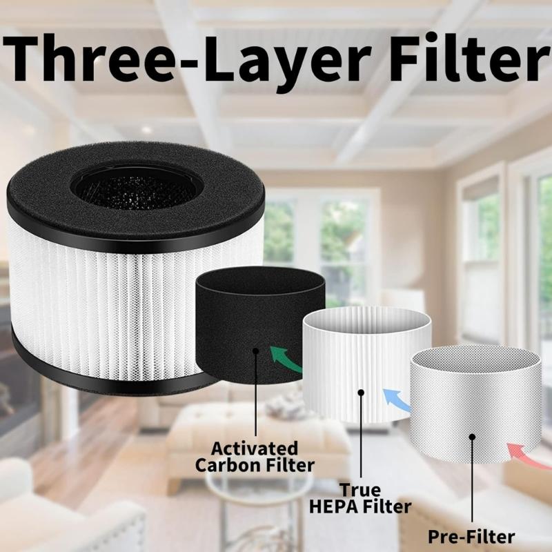 2PCS Plastic Air Cleaners Filter Air Purifier Filter Plastic Air Cleaners HEPA Filter Accessories for BS03 Model