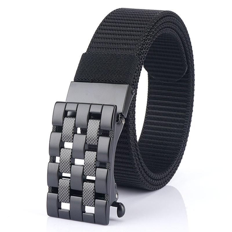 2020 Automatic Buckle Thick Nylon Belt Casual All-matching Jeans 3.5cm Inner