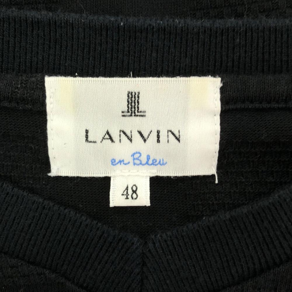 LANVIN en Bleu Made In Japan Pattern Long Sleeve Cut 48 Black Men's Used