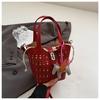 New soft and durable vintage handheld large capacity premium texture soft and durable outdoor handmade shoulder crossbody hollowed bucket bag