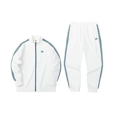 Striped Logo Print Casual Jacket And Sports Long Pants Set Men Set Ivory 952248741-1