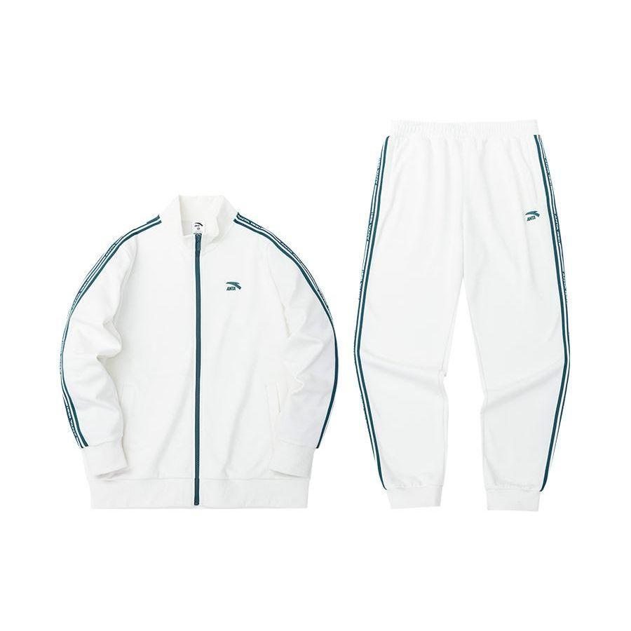 

Anta Striped Logo Print Casual Jacket And Sports Long Pants Set Men Set Ivory 952248741-1 XXXL