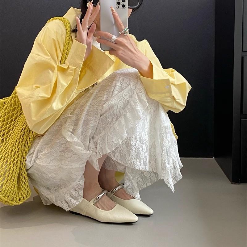 Spring new Xiaoxiangfeng inner height increase Mary Jane shoes women's shoes shallow mouth with skirt single shoes