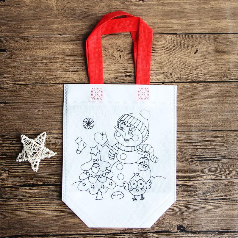 Non-Woven Graffiti Bag Diy Garbage Sorting Bag Children'S Hand-Painted Production Coloring Painting Handbag Material