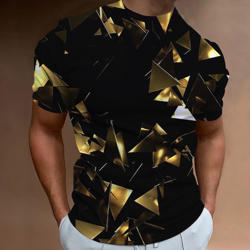 Modische T-Shirts für Herren mit 3D-Linien-Druck, Herrenbekleidung, Street-Designer, kurzärmelig, übergroße Top-T-Shirts, tägliche Freizeitsportbekleidung