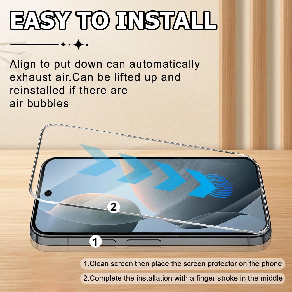 5pcs Fingerprint Unlock Premium Tempered Glass for Google Pixel 10 Pixel 10 Pro XL Pixel 9A 9Pro 8 8A 7 7A 6 6A 5 5A Pixel 9 Pro XL Screen Protector